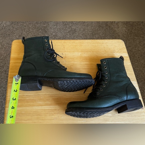 Frye Women's Green Leather Lace-Up Boots - Picture 5 of 11